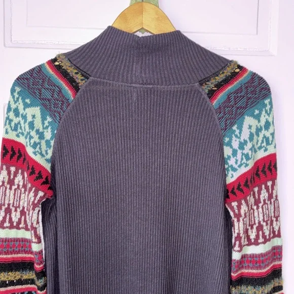 FREE PEOPLE PRISM SWIT FAIR ISLE COWL NECK SWEATER - Picture 6 of 9